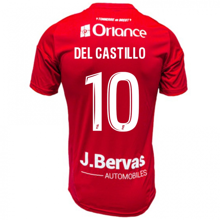 Damen Romain Del Castillo #10 Rot Weiß Heimtrikot Trikot 2024/25 T-Shirt Schweiz