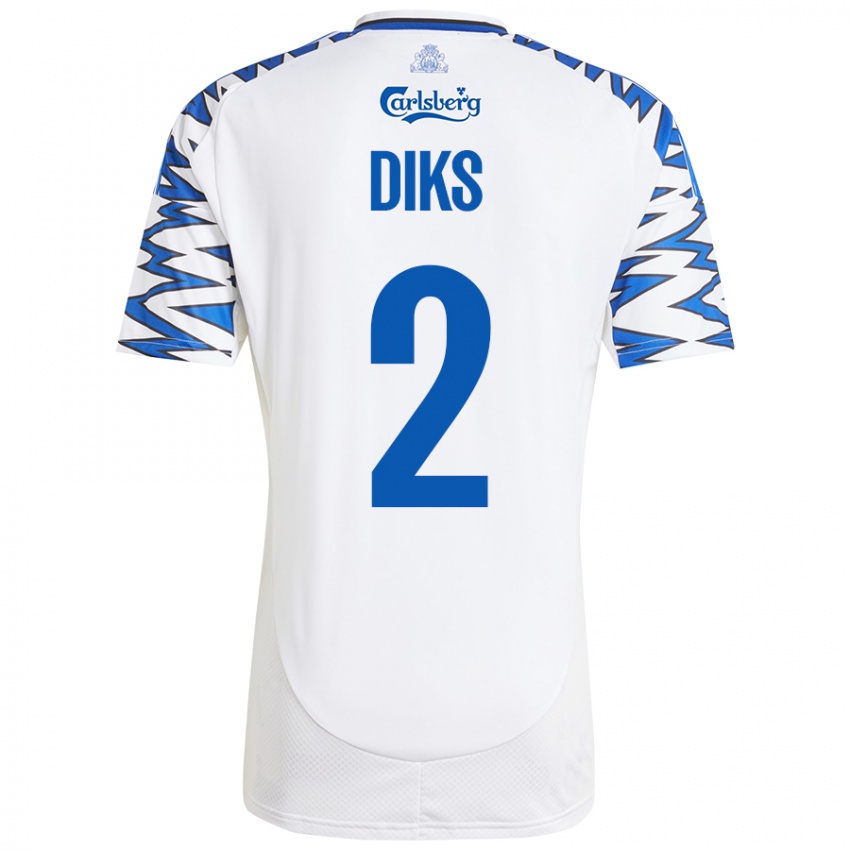 Damen Kevin Diks #2 Weiß Himmelblau Heimtrikot Trikot 2024/25 T-Shirt Schweiz