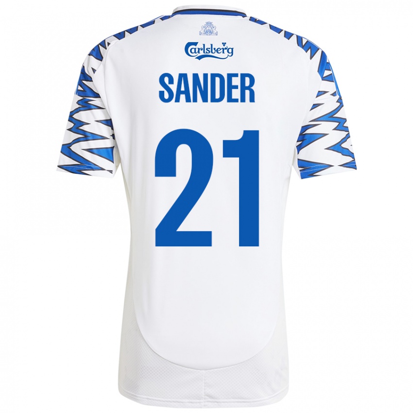 Damen Theo Sander #21 Weiß Himmelblau Heimtrikot Trikot 2024/25 T-Shirt Schweiz