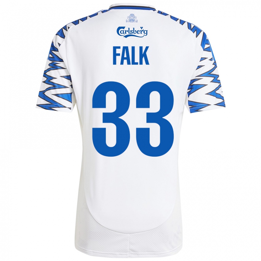 Damen Rasmus Falk #33 Weiß Himmelblau Heimtrikot Trikot 2024/25 T-Shirt Schweiz