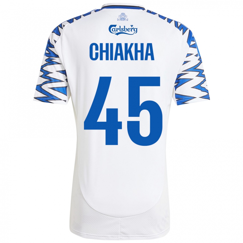 Damen Amin Chiakha #45 Weiß Himmelblau Heimtrikot Trikot 2024/25 T-Shirt Schweiz