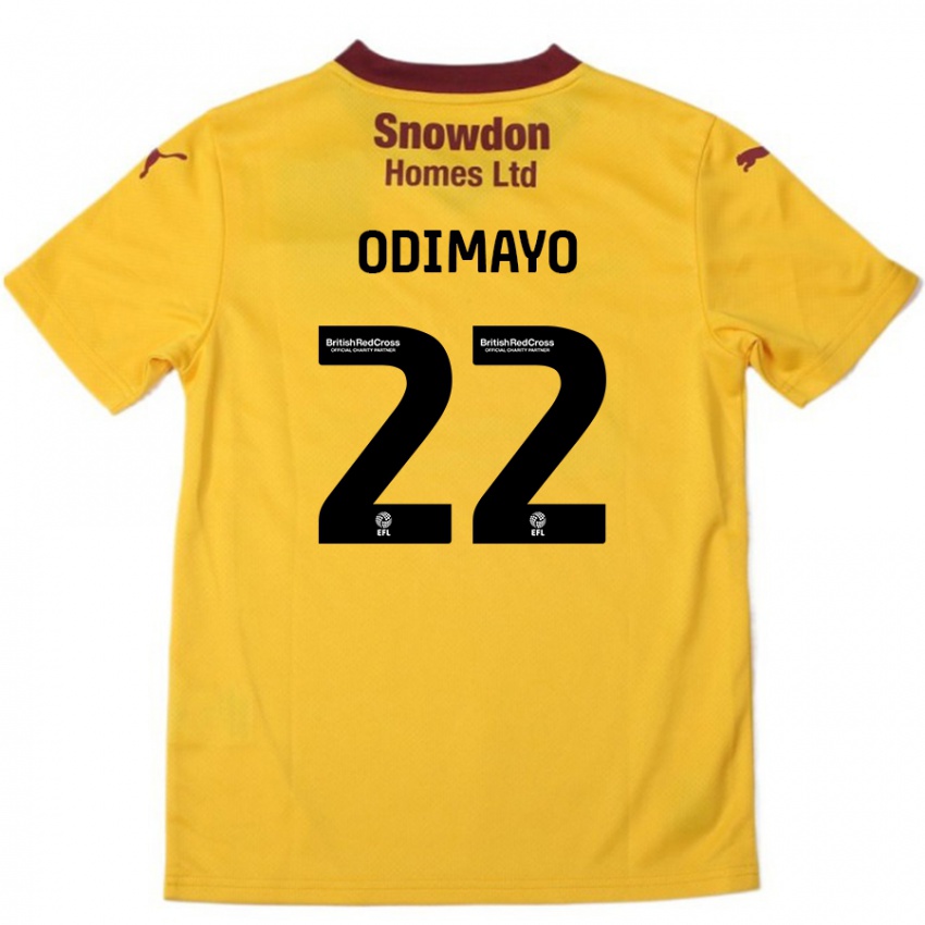 Damen Akin Odimayo #22 Orange Burgunderrot Auswärtstrikot Trikot 2024/25 T-Shirt Schweiz