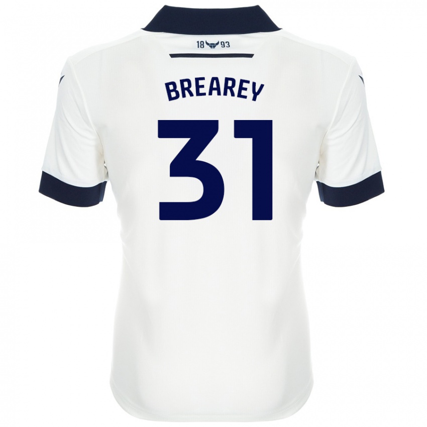 Femme Maillot Eddie Brearey #31 Blanc Bleu Marine Tenues Extérieur 2024/25 T-Shirt Suisse