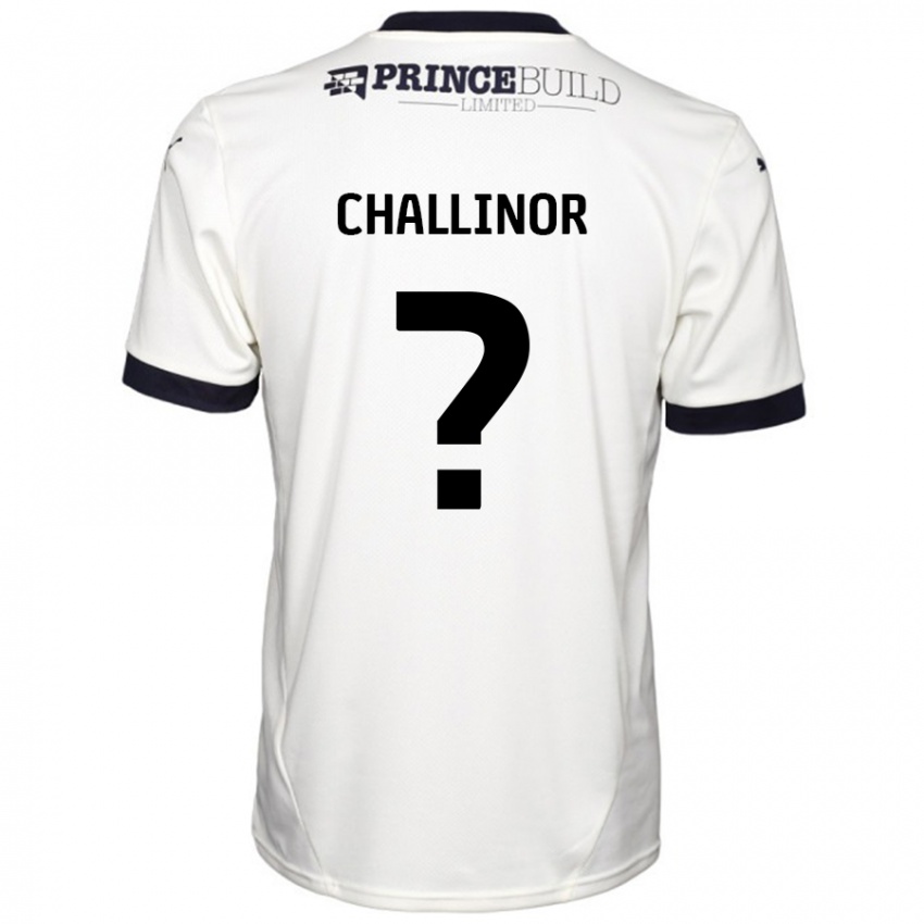 Femme Maillot Ben Challinor #0 Blanc Cassé Noir Tenues Extérieur 2024/25 T-Shirt Suisse