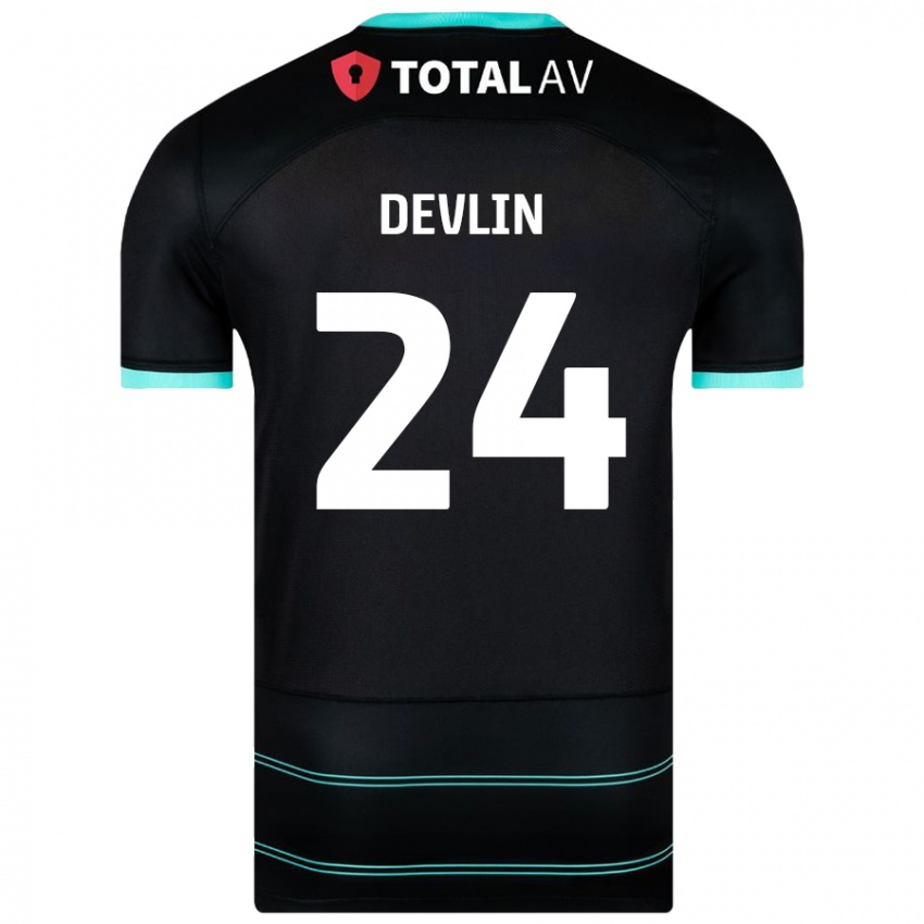 Damen Terry Devlin #24 Schwarz Auswärtstrikot Trikot 2024/25 T-Shirt Schweiz