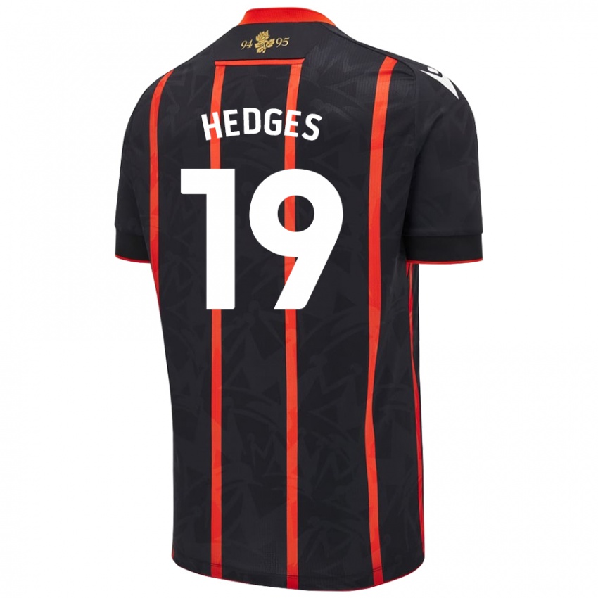 Damen Ryan Hedges #19 Schwarz Rot Auswärtstrikot Trikot 2024/25 T-Shirt Schweiz