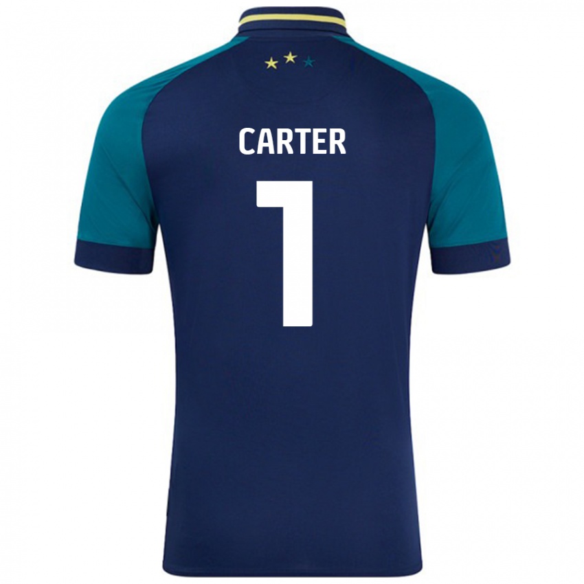 Damen Laura Carter #1 Marine Dunkelgrün Auswärtstrikot Trikot 2024/25 T-Shirt Schweiz