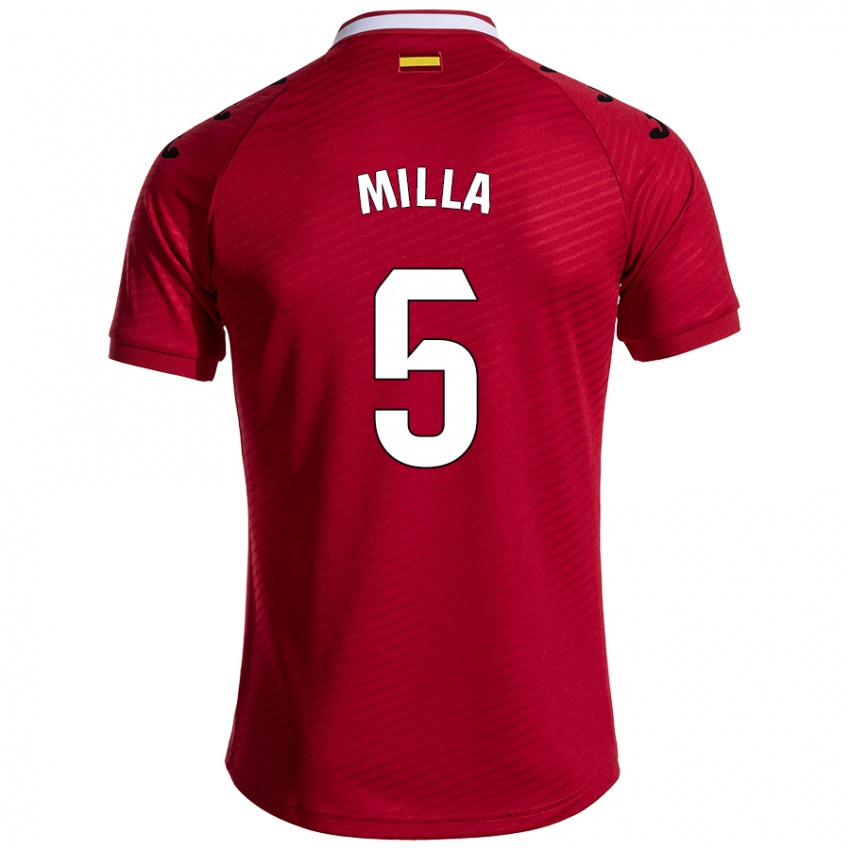 Damen Luis Milla #5 Dunkelrot Auswärtstrikot Trikot 2024/25 T-Shirt Schweiz