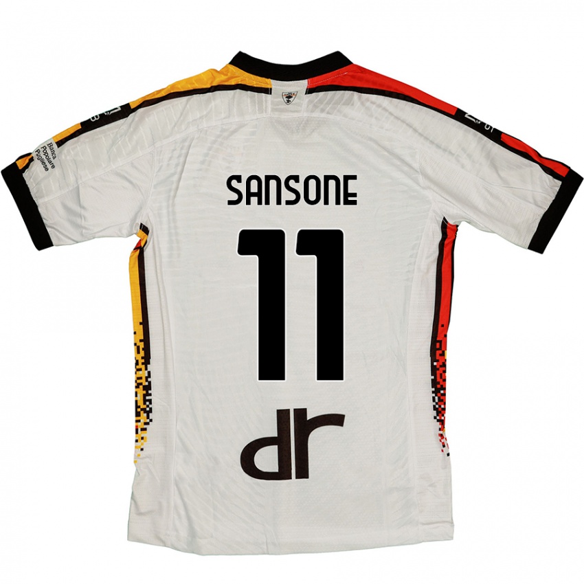 Damen Nicola Sansone #11 Weiß Schwarz Auswärtstrikot Trikot 2024/25 T-Shirt Schweiz