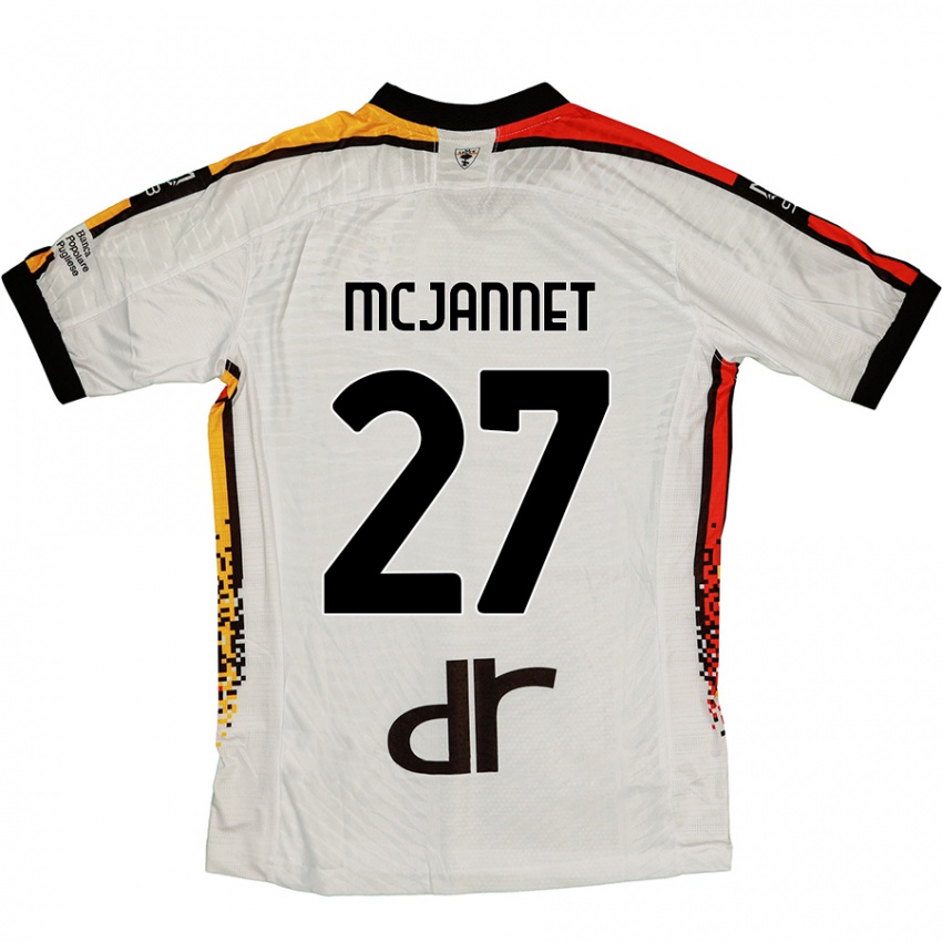 Damen Ed Mcjannet #27 Weiß Schwarz Auswärtstrikot Trikot 2024/25 T-Shirt Schweiz