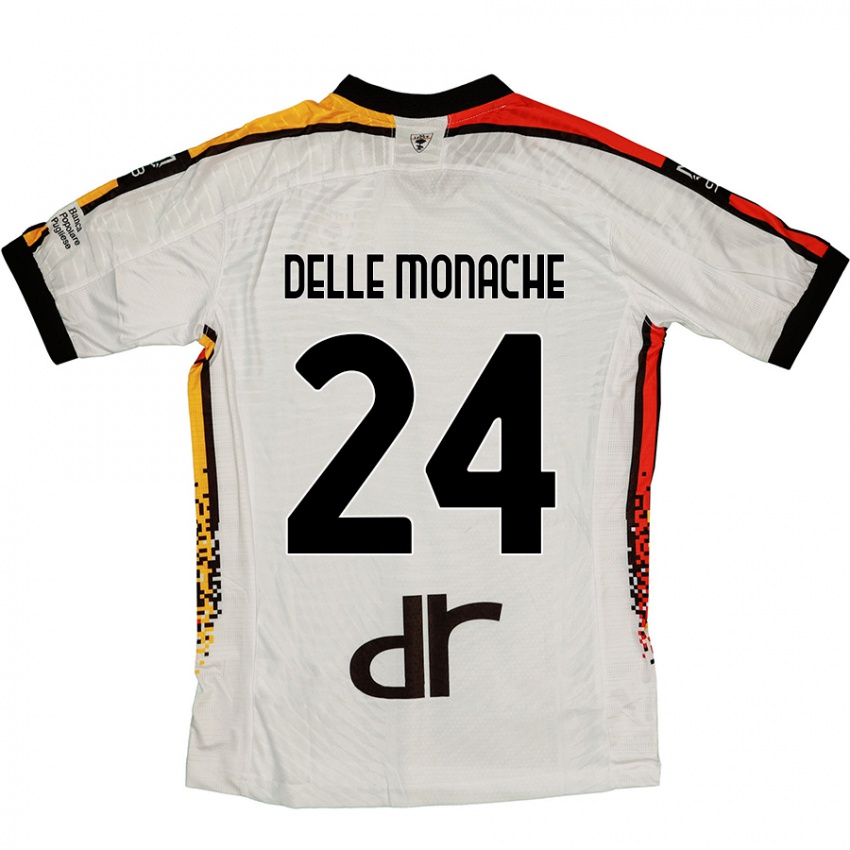 Femme Maillot Marco Delle Monache #24 Blanc Noir Tenues Extérieur 2024/25 T-Shirt Suisse