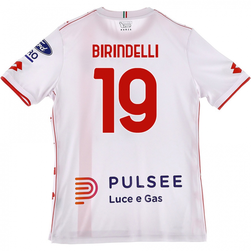 Femme Maillot Samuele Birindelli #19 Blanc Rouge Tenues Extérieur 2024/25 T-Shirt Suisse