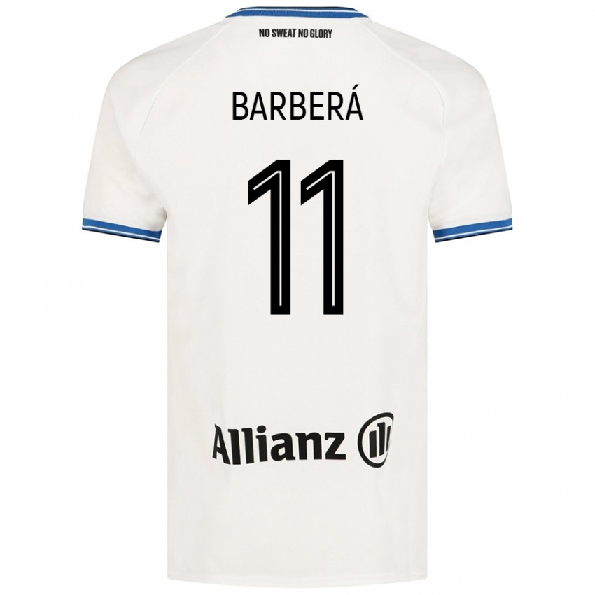 Femme Maillot Víctor Barberá #11 Blanc Tenues Extérieur 2024/25 T-Shirt Suisse