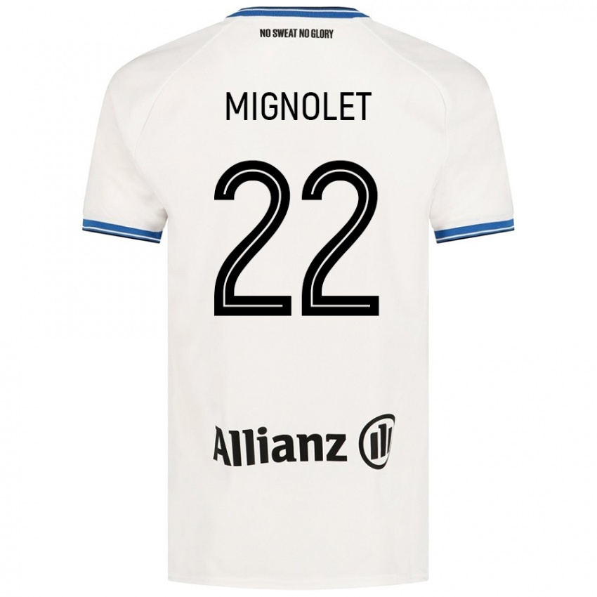 Femme Maillot Simon Mignolet #22 Blanc Tenues Extérieur 2024/25 T-Shirt Suisse