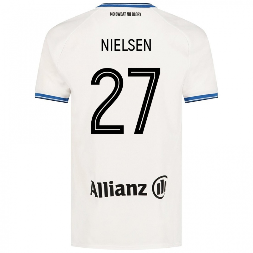 Femme Maillot Casper Nielsen #27 Blanc Tenues Extérieur 2024/25 T-Shirt Suisse