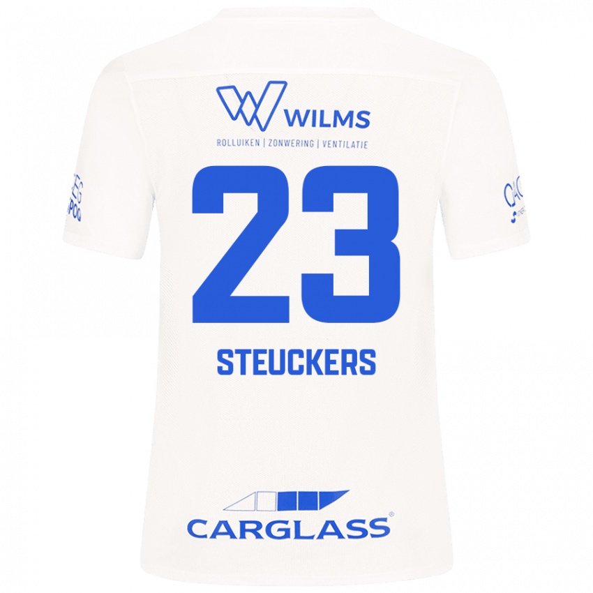 Damen Jarne Steuckers #23 Weiß Auswärtstrikot Trikot 2024/25 T-Shirt Schweiz