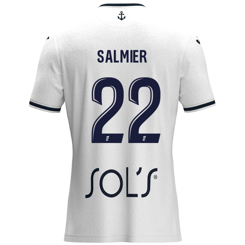 Damen Yoann Salmier #22 Weiß Dunkelblau Auswärtstrikot Trikot 2024/25 T-Shirt Schweiz