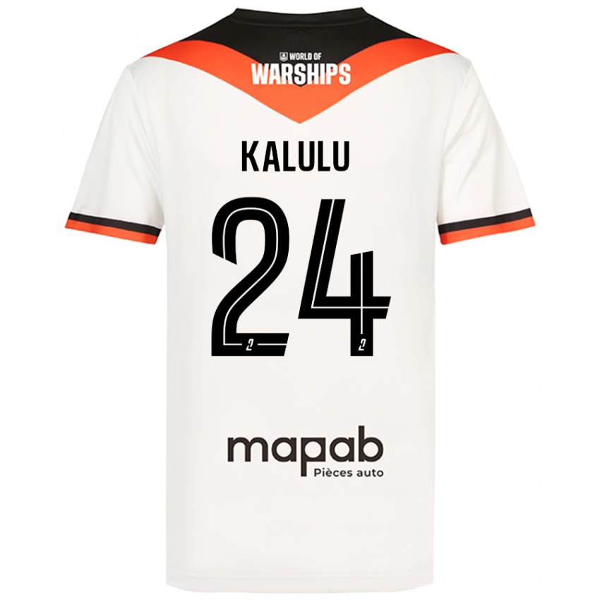 Femme Maillot Gédéon Kalulu #24 Blanc Tenues Extérieur 2024/25 T-Shirt Suisse