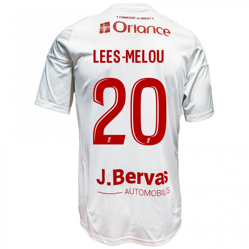 Femme Maillot Pierre Lees-Melou #20 Blanc Rouge Tenues Extérieur 2024/25 T-Shirt Suisse