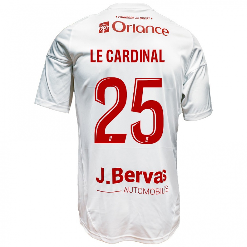 Femme Maillot Julien Le Cardinal #25 Blanc Rouge Tenues Extérieur 2024/25 T-Shirt Suisse