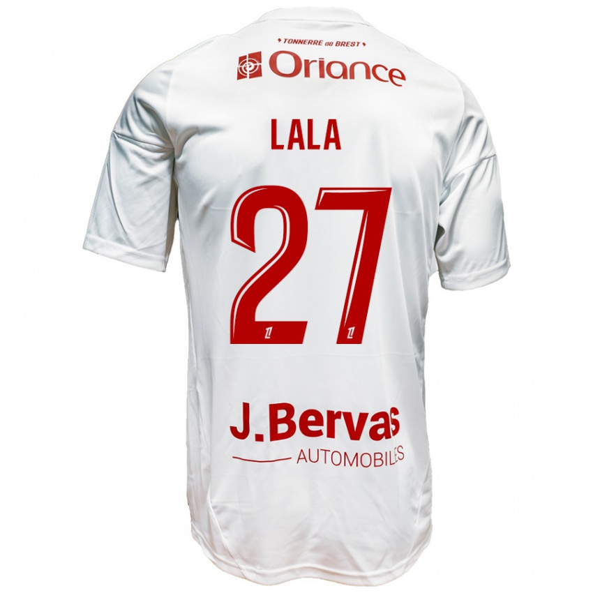 Femme Maillot Kenny Lala #27 Blanc Rouge Tenues Extérieur 2024/25 T-Shirt Suisse