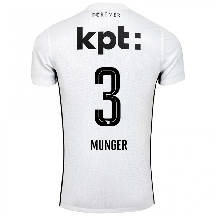 Femme Maillot Noa Münger #3 Blanc Noir Tenues Extérieur 2024/25 T-Shirt Suisse