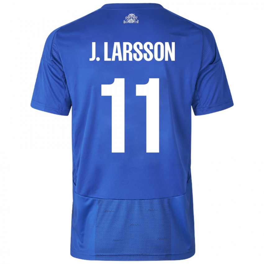 Damen Jordan Larsson #11 Weiß Blau Auswärtstrikot Trikot 2024/25 T-Shirt Schweiz