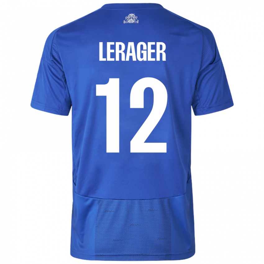 Damen Lukas Lerager #12 Weiß Blau Auswärtstrikot Trikot 2024/25 T-Shirt Schweiz