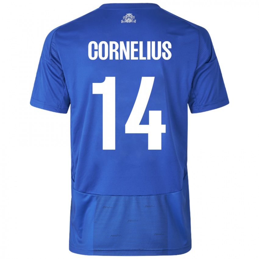 Damen Andreas Cornelius #14 Weiß Blau Auswärtstrikot Trikot 2024/25 T-Shirt Schweiz