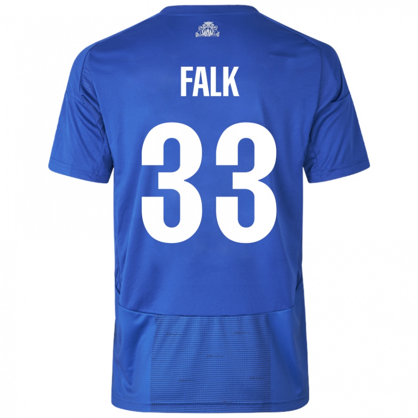 Damen Rasmus Falk #33 Weiß Blau Auswärtstrikot Trikot 2024/25 T-Shirt Schweiz