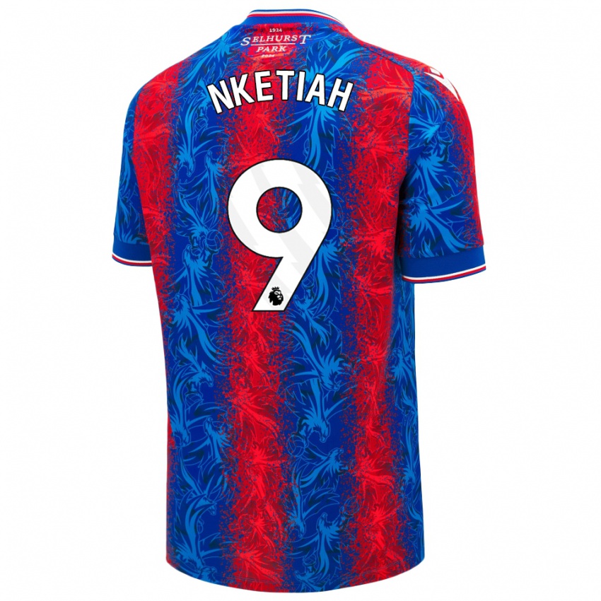 Kinder Eddie Nketiah #9 Rot Blauen Streifen Heimtrikot Trikot 2024/25 T-Shirt Schweiz