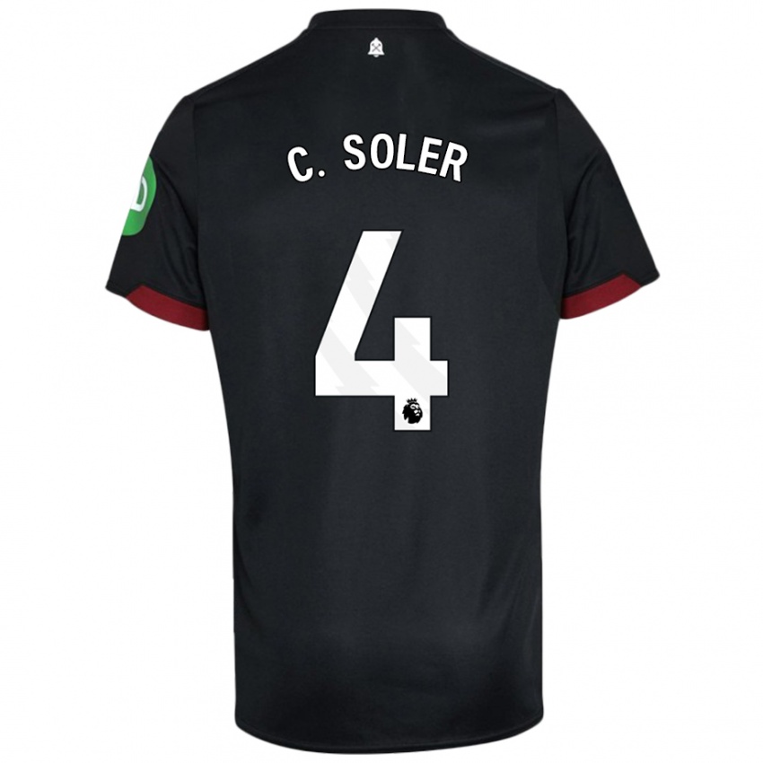 Enfant Maillot Carlos Soler #4 Noir Blanc Tenues Extérieur 2024/25 T-Shirt Suisse