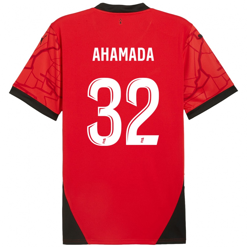 Kinder Naouirou Ahamada #32 Rot Schwarz Heimtrikot Trikot 2024/25 T-Shirt Schweiz