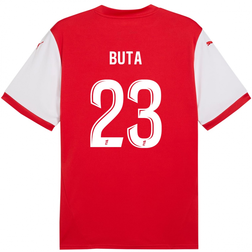 Enfant Maillot Aurélio Buta #23 Rouge Blanc Tenues Domicile 2024/25 T-Shirt Suisse