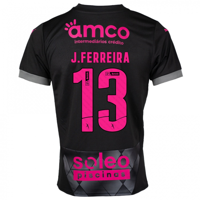 Kinder João Ferreira #13 Schwarz Rosa Auswärtstrikot Trikot 2024/25 T-Shirt Schweiz