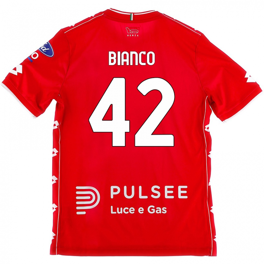 Kinder Alessandro Bianco #42 Rot Weiß Heimtrikot Trikot 2024/25 T-Shirt Schweiz