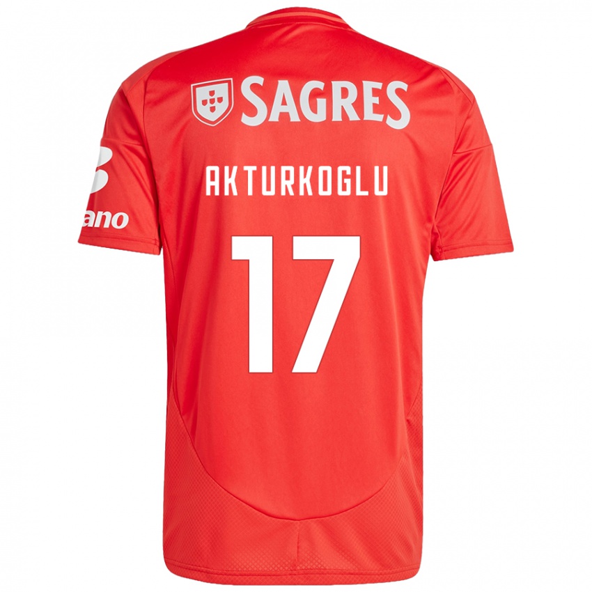 Enfant Maillot Kerem Aktürkoğlu #17 Rouge Blanc Tenues Domicile 2024/25 T-Shirt Suisse