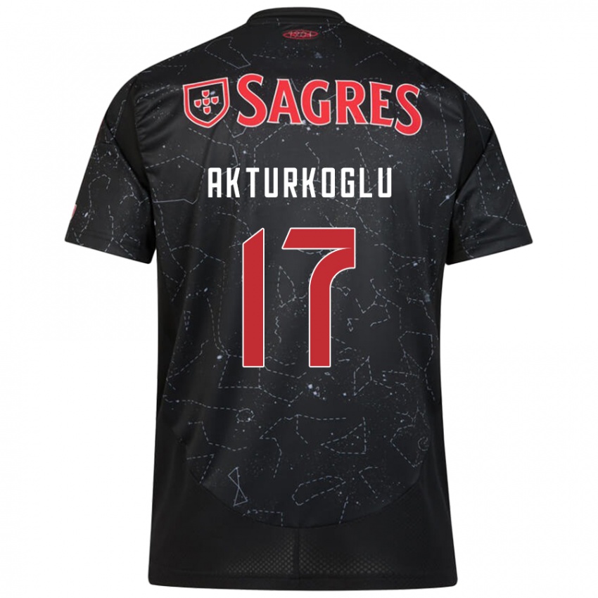 Enfant Maillot Kerem Aktürkoğlu #17 Noir Rouge Tenues Extérieur 2024/25 T-Shirt Suisse