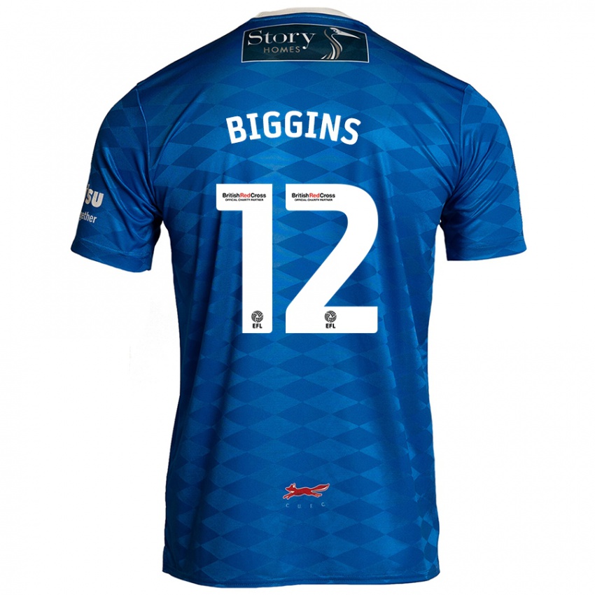 Kinder Harrison Biggins #12 Blau Heimtrikot Trikot 2024/25 T-Shirt Schweiz