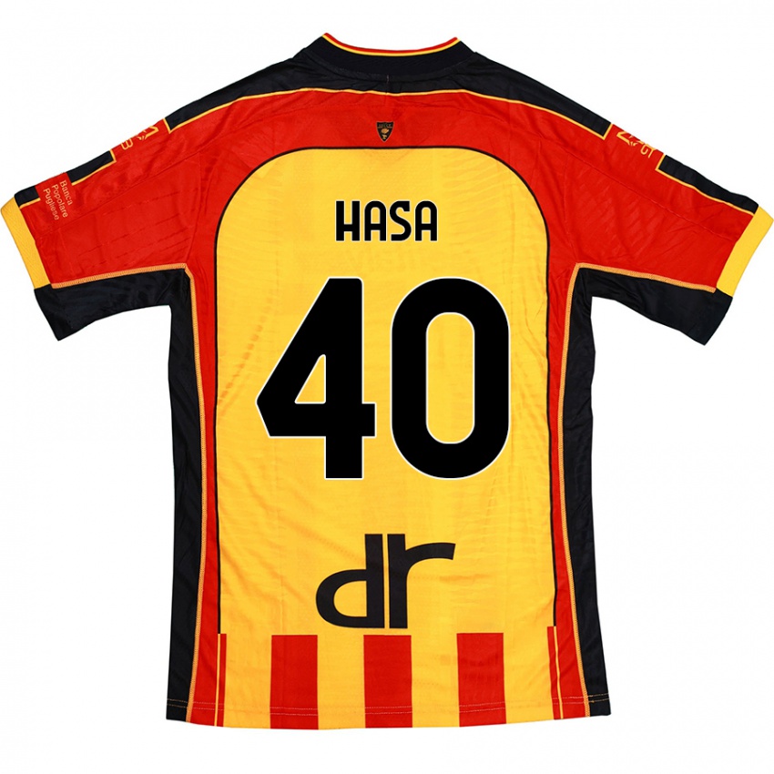 Herren Luis Hasa #40 Gelb Rot Heimtrikot Trikot 2024/25 T-Shirt Schweiz