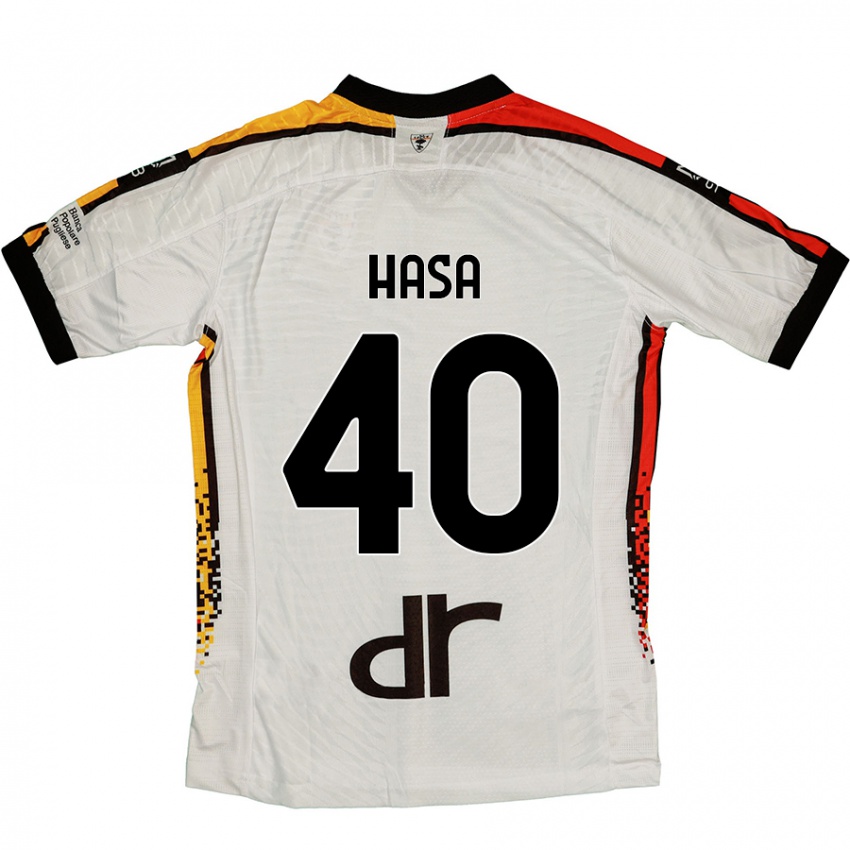 Herren Luis Hasa #40 Weiß Schwarz Auswärtstrikot Trikot 2024/25 T-Shirt Schweiz