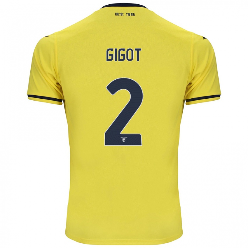 Homme Maillot Samuel Gigot #2 Jaune Tenues Extérieur 2024/25 T-Shirt Suisse