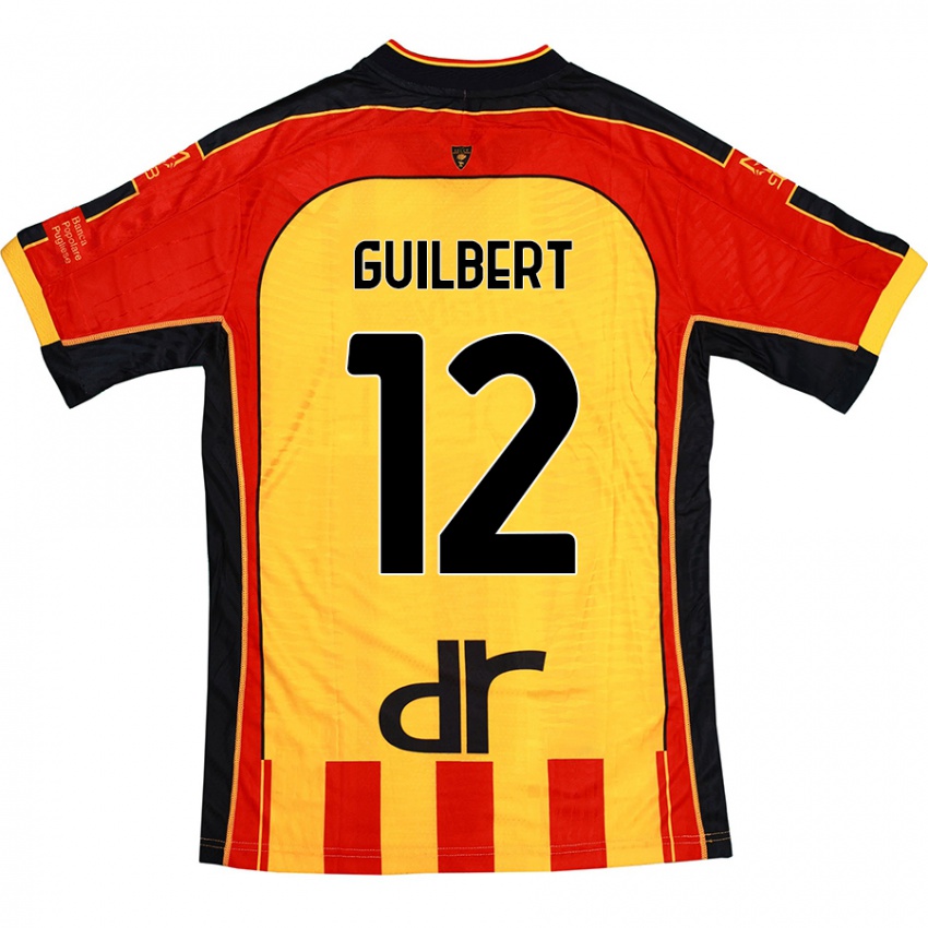 Herren Frederic Guilbert #12 Gelb Rot Heimtrikot Trikot 2024/25 T-Shirt Schweiz