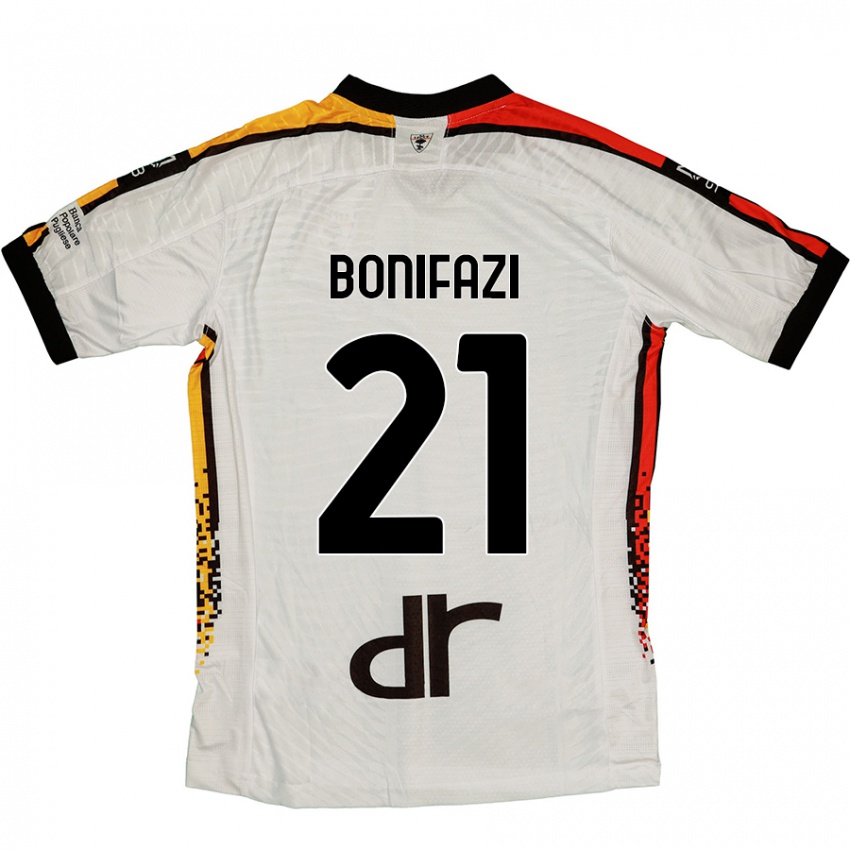 Herren Kevin Bonifazi #21 Weiß Schwarz Auswärtstrikot Trikot 2024/25 T-Shirt Schweiz