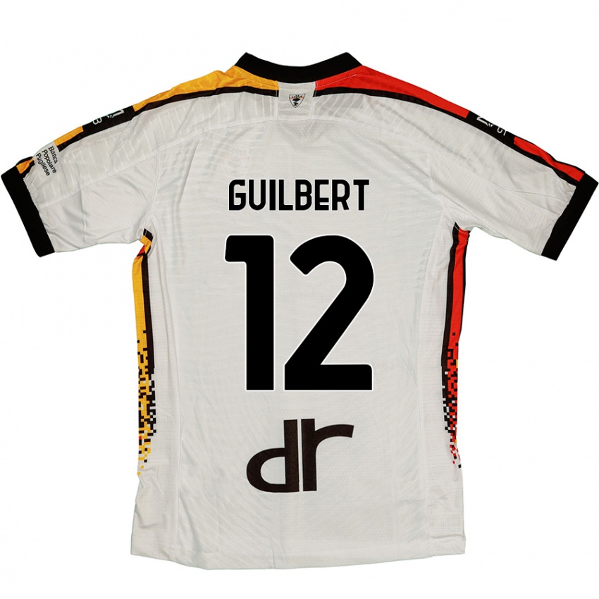 Herren Frédéric Guilbert #12 Weiß Schwarz Auswärtstrikot Trikot 2024/25 T-Shirt Schweiz