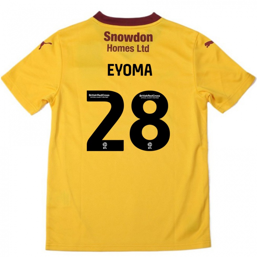 Homme Maillot Timothy Eyoma #28 Orange Bordeaux Tenues Extérieur 2024/25 T-Shirt Suisse