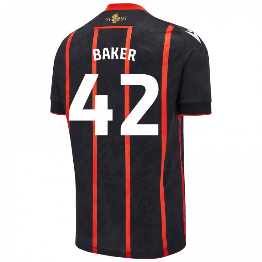 Homme Maillot Lewis Baker #42 Noir Rouge Tenues Extérieur 2024/25 T-Shirt Suisse