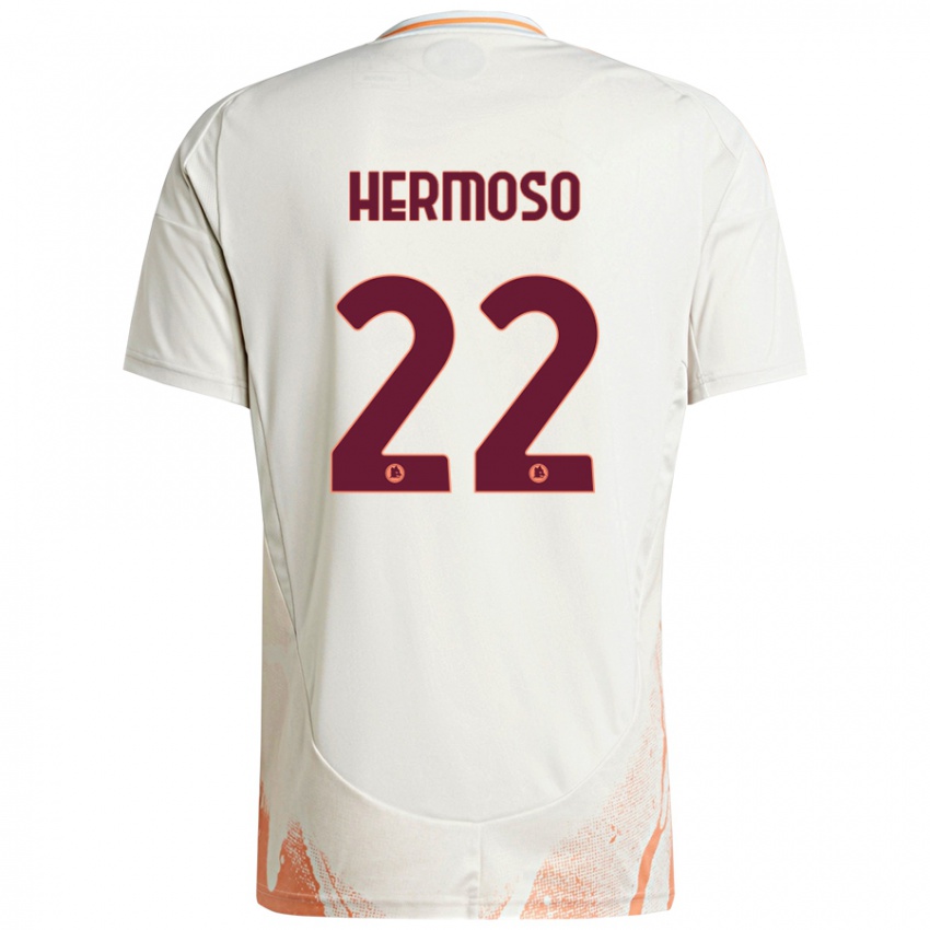 Femme Maillot Mario Hermoso #22 Crème Blanc Orange Tenues Extérieur 2024/25 T-Shirt Suisse