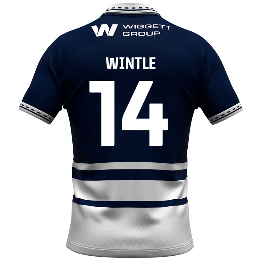 Femme Maillot Ryan Wintle #14 Bleu Marine Blanc Tenues Domicile 2024/25 T-Shirt Suisse