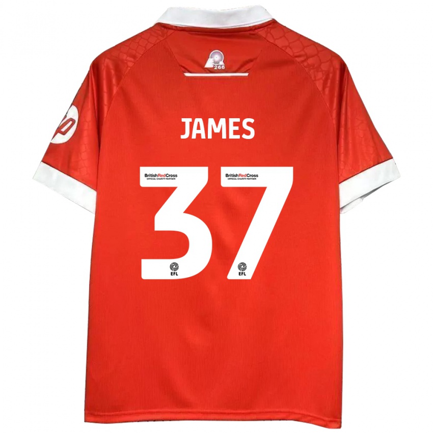 Damen Matty James #37 Rot Weiß Heimtrikot Trikot 2024/25 T-Shirt Schweiz